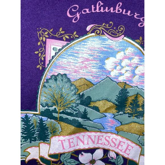 Vintage Gatlinburg Tennessee Shirt Mountain Graphic Tee 90s VTG jerzees Large - Picture 3 of 12